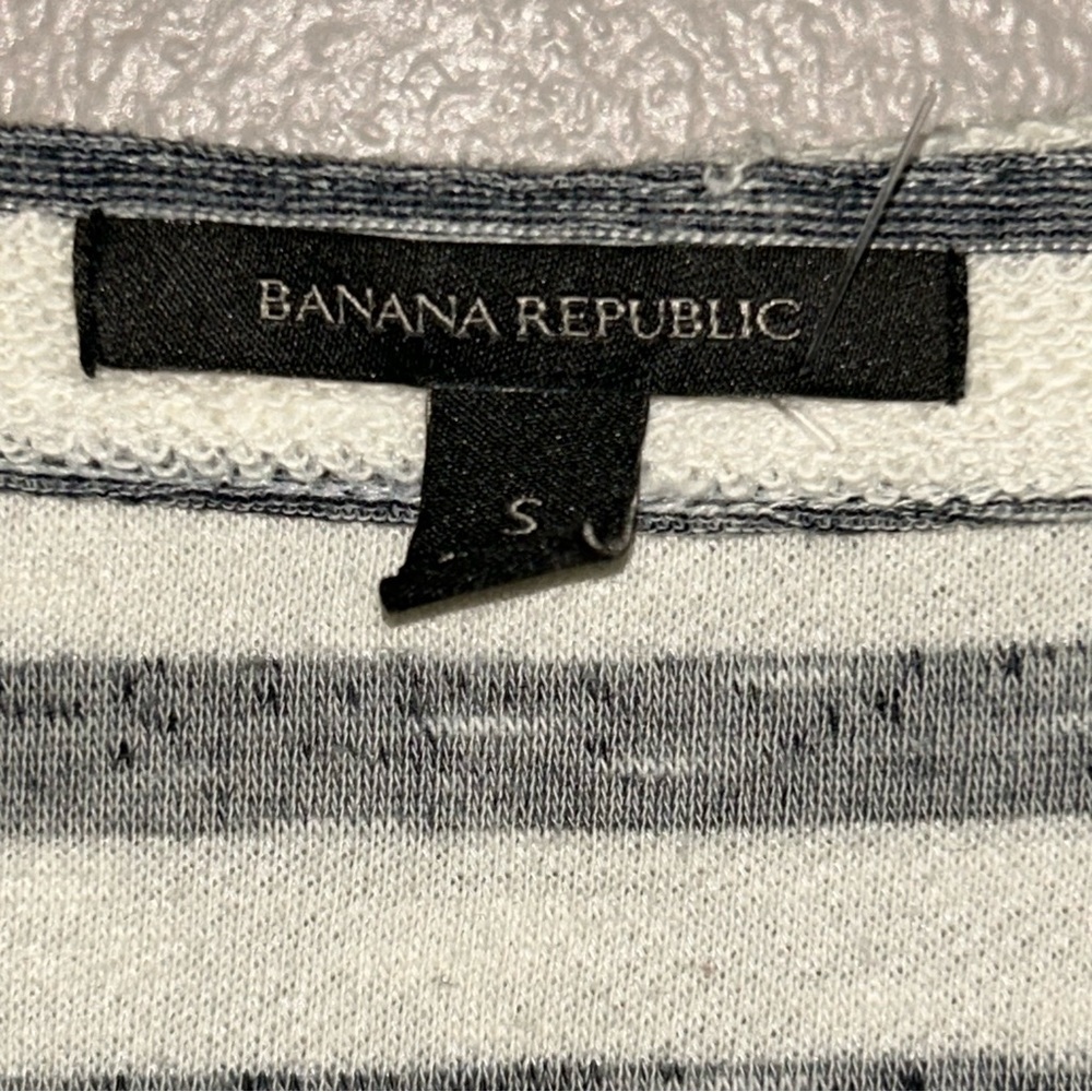 Banana Republic Blue & White terry Striped midi dress coastal nautical - Picture 3 of 4